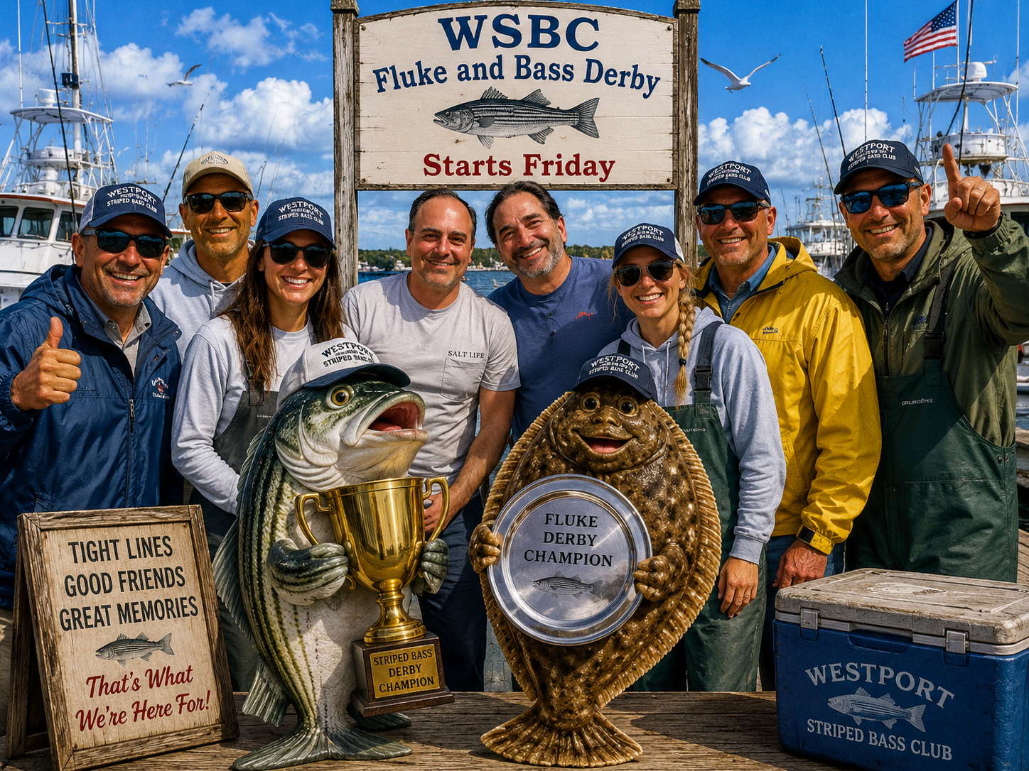 2026 WSBC Fluke and Bass Derby club members at dock